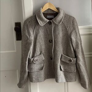 Vintage Liz Claiborne cropped Equestrian style wool coat- Size Medium